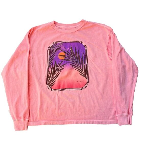 ROXY Women's Pink Sunset Photo Long Sleeve Shirt Size Small - Picture 6 of 6